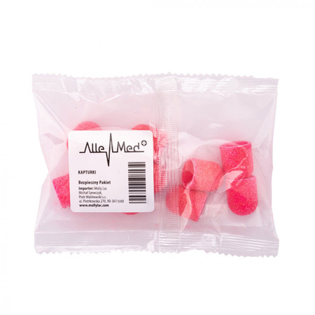 Capuchones para pedicura 7 mm, grano 60, 100 unidades, ABS Podo Allemed, rosa