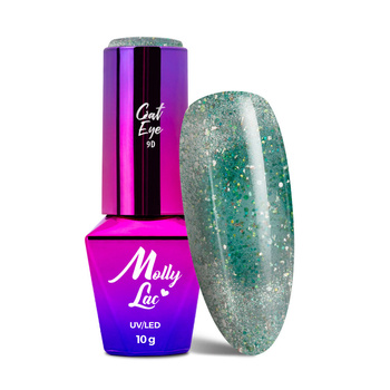 Smalto ibrido magnetico con effetto occhio di gatto Cat Eye Foxy Eyes Eye Of The Ocean MollyLac 10 g n. 556