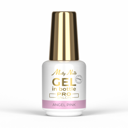 Gel de construction en flacon avec pinceau Gel in Bottle MollyNails Pro Salon Angel Pink sans HEMA/Di-HEMA 15 g