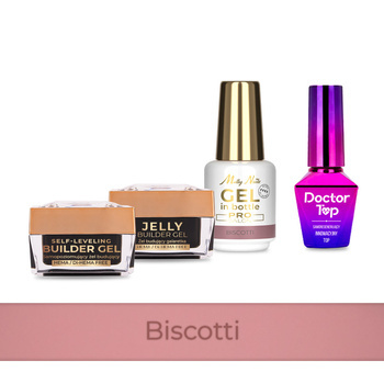 Molly Nails PRO MATCH SYSTEM 3+1 Biscotti : 3 gels de construction + Doctor Top 10 g