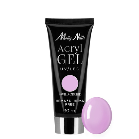 Gel acrylique Polygel pour extension des ongles AcrylGel Molly Nails sans HEMA/Di-HEMA, Wild Orchid, 30 ml