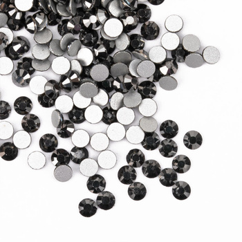 Glas-Strasssteine für Nägel SS10 Jet Hematite ca. 50 Stück