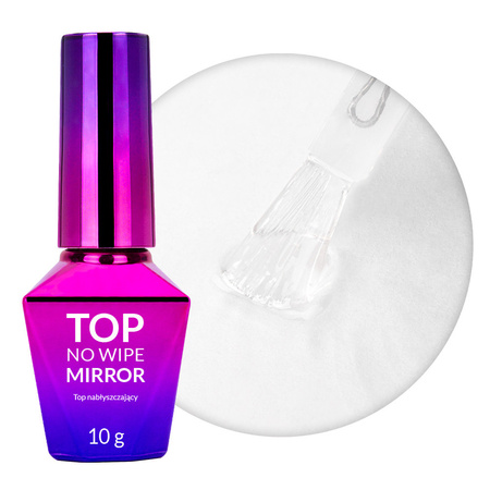 Top nabłyszczający do wcierania pyłków no wipe bez przecierania Mirror Top MollyLac HEMA/Di-HEMA Free Clear 10g