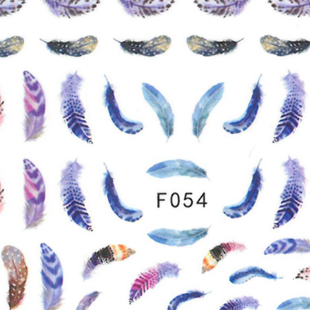 PEGATINAS PARA UÑAS FINAS AUTOADHESIVAS EN FORMA DE PLUMITA F054