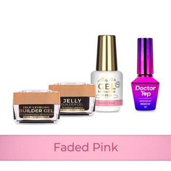 Molly Nails PRO MATCH SYSTEM 3+1 Faded Pink: 3 Aufbau-Gele + Doctor Top 10 g