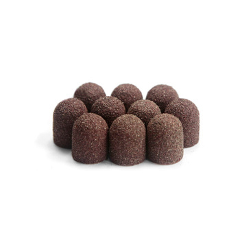 Cappucci abrasivi per pedicure con interno in cotone, 13 mm, grana 60, marroni, AlleMed, 100 pezzi
