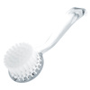 Round manicure and dust brush with transparent handle