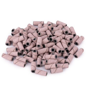 Cappucci per manicure e pedicure, mandrini, ricambi abrasivi, mini cilindri da 3 mm, grana 240, rosa, 50 pezzi