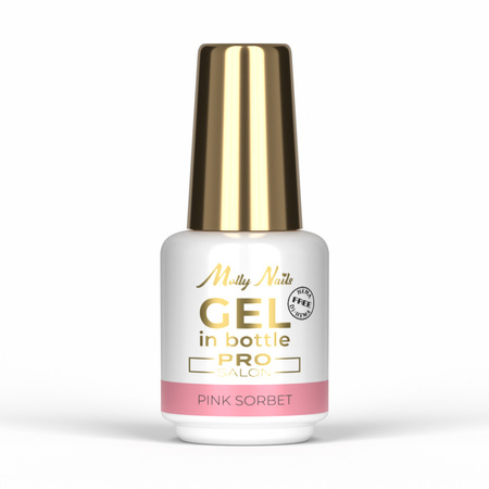 Gel modellante in flacone con pennellino Gel in Bottle Molly Nails Pro Salon Pink Sorbet senza HEMA/Di-HEMA 15 g