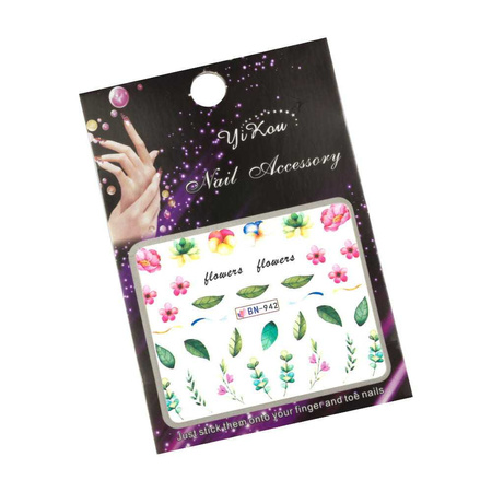 Adhesivos de agua para uñas con motivos florales BN-942