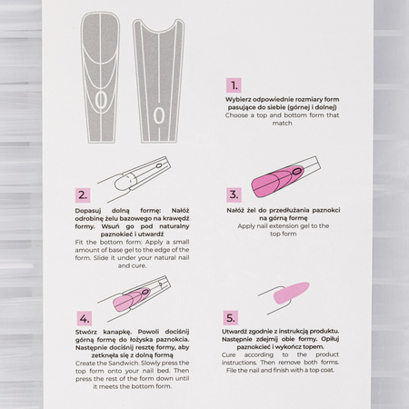 Moldes dobles tipo sándwich para la construcción de uñas, forma ovalada W557 de Molly Nails, 240 unidades