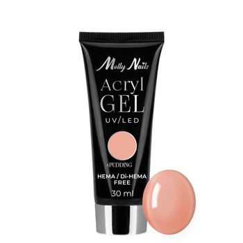 Gel acrilico Polygel per ricostruzione e extension AcrylGel Molly Nails senza HEMA/Di-HEMA Pudding 30 ml