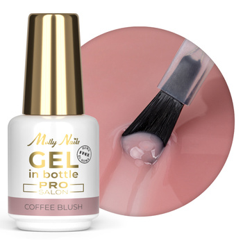 Aufbaugel in der Flasche mit Pinsel „Gel in Bottle“ von Molly Nails Pro Salon Coffee Blush, HEMA/Di-HEMA-frei, 15 g
