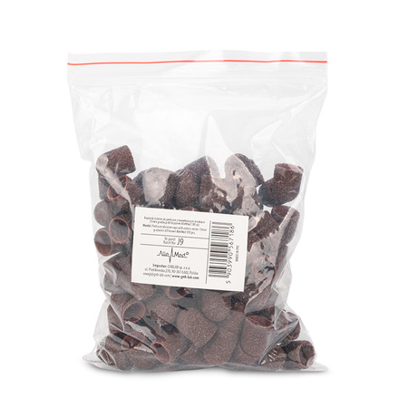 Capuchons abrasifs pour pédicure avec insert en coton, 13 mm, grain 60, marron, AlleMed, 100 pièces