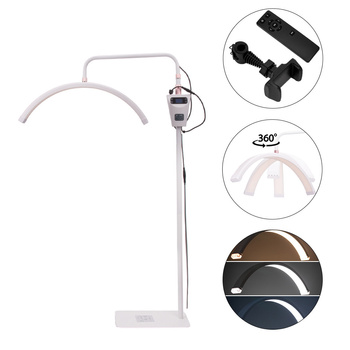 Lampa kosmetyczna LED łuk 45W podłogowa bezcieniowa biała HQ-U28