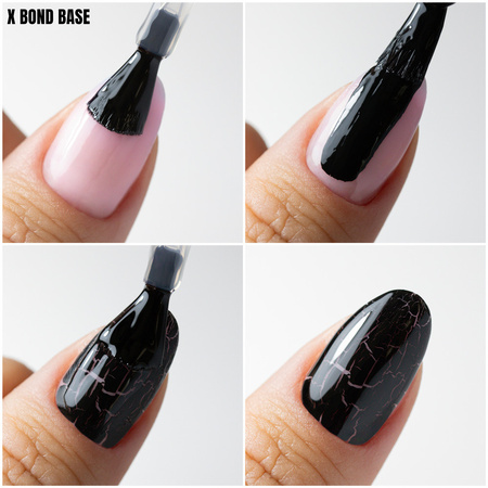 Esmalte híbrido Molly Nails Crackle Gel negro n.º 158, 8 g