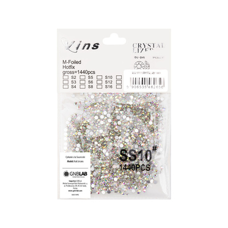 Strass pour ongles en verre SS10 Crystal AB, environ 1440 pièces par paquet