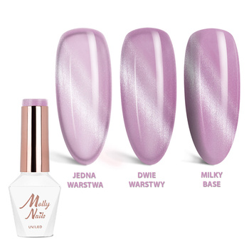 Smalto ibrido magnetico con effetto occhio di gatto Cat Eye Crystal Water MollyNails senza HEMA/Di-HEMA 8 g n. 167