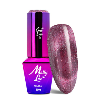 Magnetic hybrid nail polish with cat eye effect Cat Eye Foxy Eyes Blink Bling MollyLac 10g No. 554