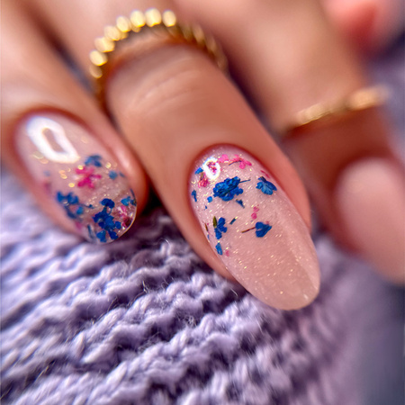 Fleurs séchées pour la décoration des ongles MollyLac Royal Blue, 5 pièces