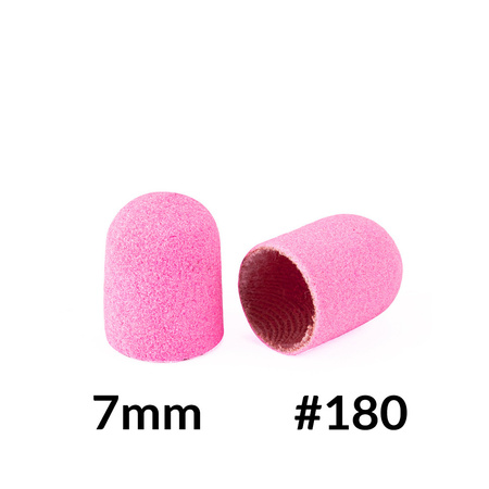 Pedicure caps 7 mm, 180 grit, 10 pcs Fabric Podo AlleMed Pink
