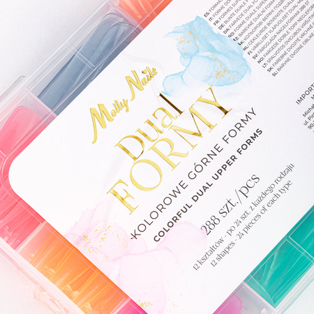 Molly Nails-Nagelformen für die Nagelmodellage mit Skala, bunt, 12 Formen, 288 Stück