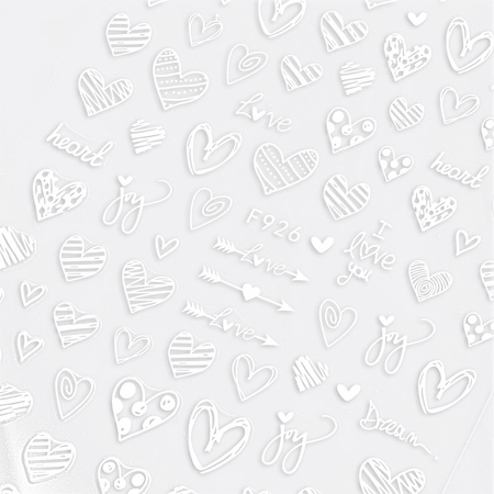 Self-adhesive Valentine's Day white nail stickers F926