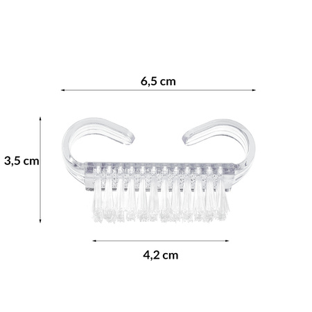 Cepillo pequeño transparente para manicura y polvo, 50 unidades