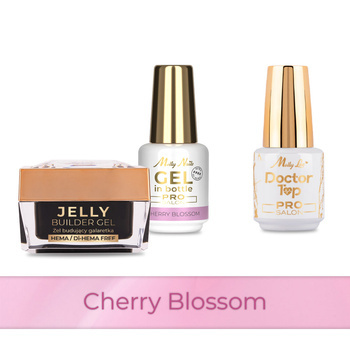 Molly Nails PRO MATCH SYSTEM 2+1 Cherry Blossom : 2 gels de construction + Doctor Top 15 g