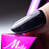 Top coat LED/UV sin necesidad de limpiar con alcohol, con purpurina, Molly Nails Sparkle Top Zodiac, 10 g