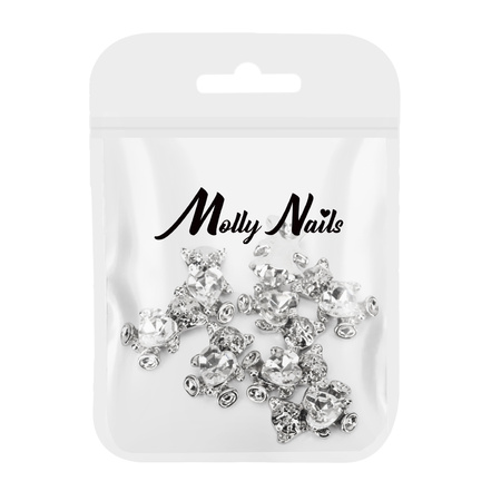 Molly Nails 3D teddy bear nail decorations No. 1, 10 pieces