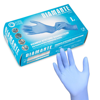 Одноразові нітрилові діагностичні та захисні рукавички Diamante, розмір L, синьо-фіолетові, 100 шт.