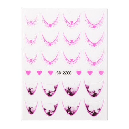 Selbstklebende 5D-Nagelaufkleber / French / Französische Smile-Linie, 20 Stück, hellrosa, SD-2286