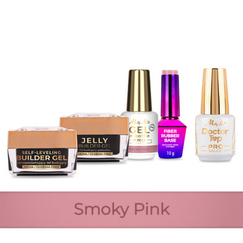 PRO MATCH SYSTEM 4+1 Smoky Pink: 3 гелі LED/UV: Jelly&SelfLeveling;&Gel; у флаконі + База + Doctor Top 15 г БЕЗКОШТОВНО