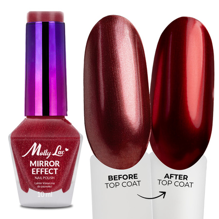 Esmalte clásico MollyLac Mirror, efecto espejo/metalizado, n.º 10, 10 ml