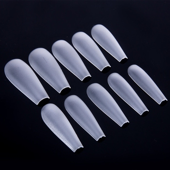 Tips in a box, ballerina shape, clear matte, model 7, 10 sizes, 500 pieces