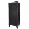 XXXL 4-in-1 Cosmetic Case – 360° Swivel Wheel Cosmetic Case – Smooth Black with Black Hardware