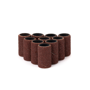 Capuchones para manicura y pedicura, mandriles, recambios abrasivos, cilindro de 6 mm, grano 180, AlleMed, marrones, 10 unidades.
