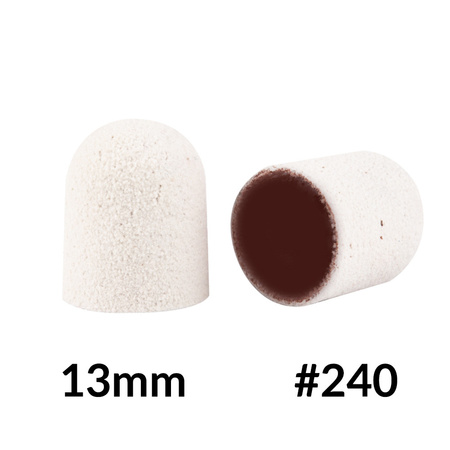 Pedicure caps 13 mm, 240 grit, 10 pcs Fabric Podo AlleMed White