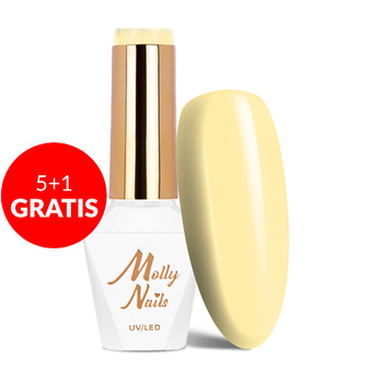5+1 gratis LED/UV-Gel-Nagellack Molly Nails Power Flower Nr. 720 Yellow Daffodil HEMA/Di-HEMA-frei 8 g
