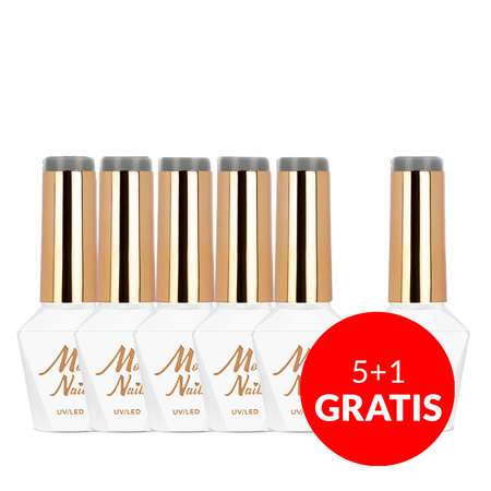 5+1 gratis Smalto ibrido Molly Nails Pure Nature Silence senza HEMA/Di-HEMA 8 g n. 100