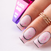 Milchfarbene Kautschukbasis mit rosa Metallic-Flakes „Flakes Rubber Base Milk&amp;Pink“ von MollyLac, HEMA/Di-HEMA-frei, 10 Gramm