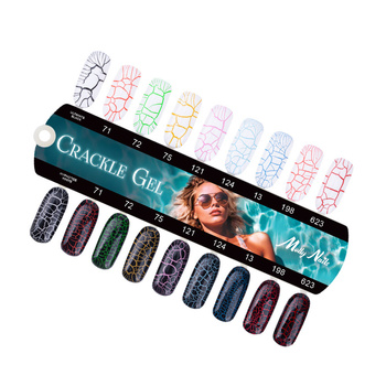 Palette Molly Nails Crackle Gel noir et blanc, 9 couleurs