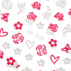 Adesivi 3D per unghie con motivi floreali di San Valentino CO-038