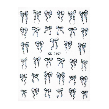 5D Self-Adhesive Black Bow Nail Stickers SD-2157