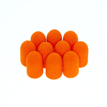 Pedicure caps 7mm, 240 grit, 100 pcs Fabric Podo AlleMed Orange