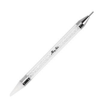 Applicateur de cire double face avec embout pour zircone et décorations Molly Nails, blanc