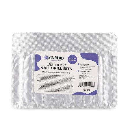 Jeu de fraises diamantées coniques L01610D-B, 10 pièces