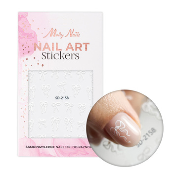 5D Self-Adhesive White Bow Nail Stickers SD-2158 MollyNails