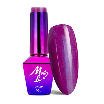 Гібридний лак MollyLac Bling it on! Purple Chic 10 г № 504